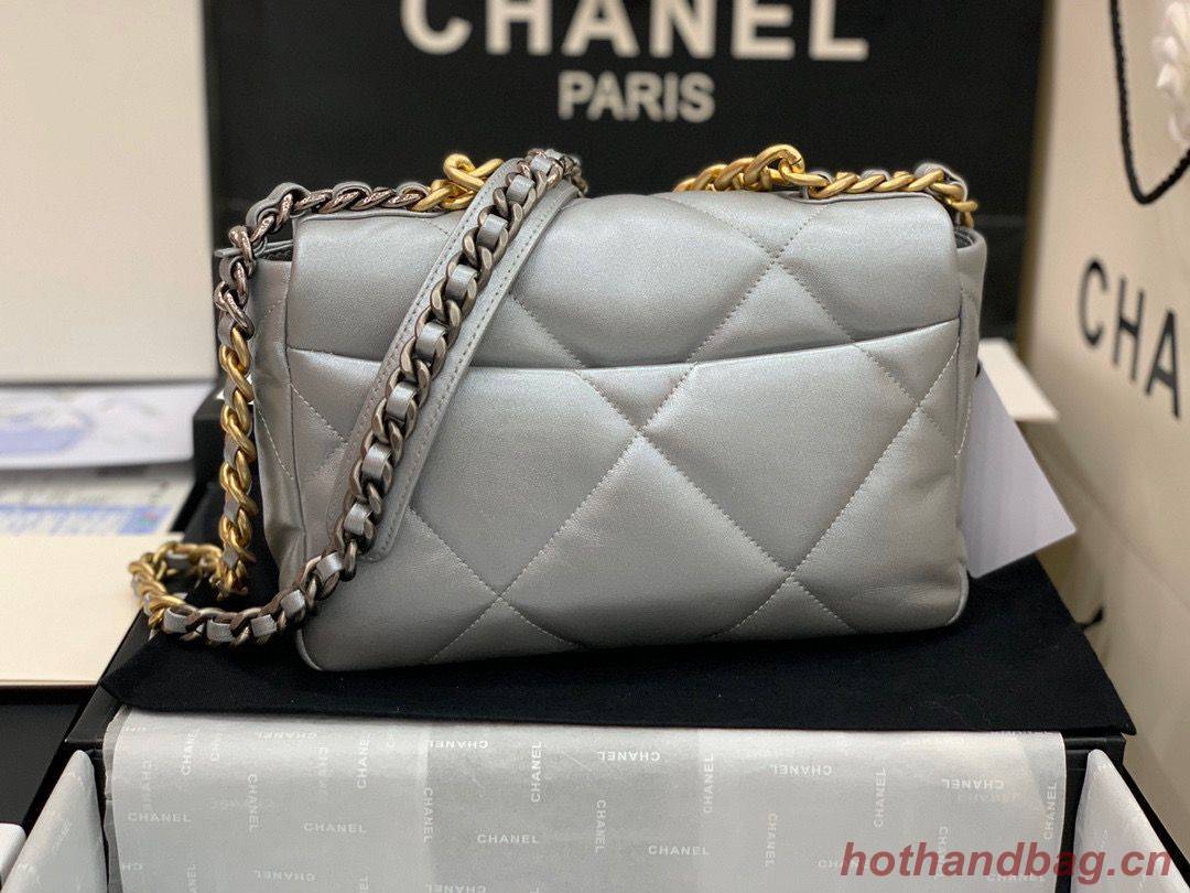 CHANEL Original Lambskin 19 Flap Bag AS1160 AS1161 Silver CHANEL Original Lambskin 19 Flap Bag AS1160 AS1161 Silver