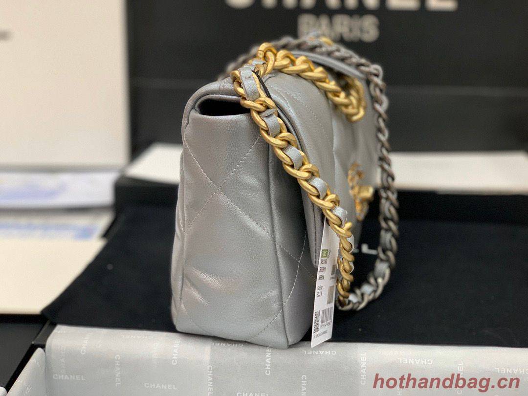 CHANEL Original Lambskin 19 Flap Bag AS1160 AS1161 Silver CHANEL Original Lambskin 19 Flap Bag AS1160 AS1161 Silver