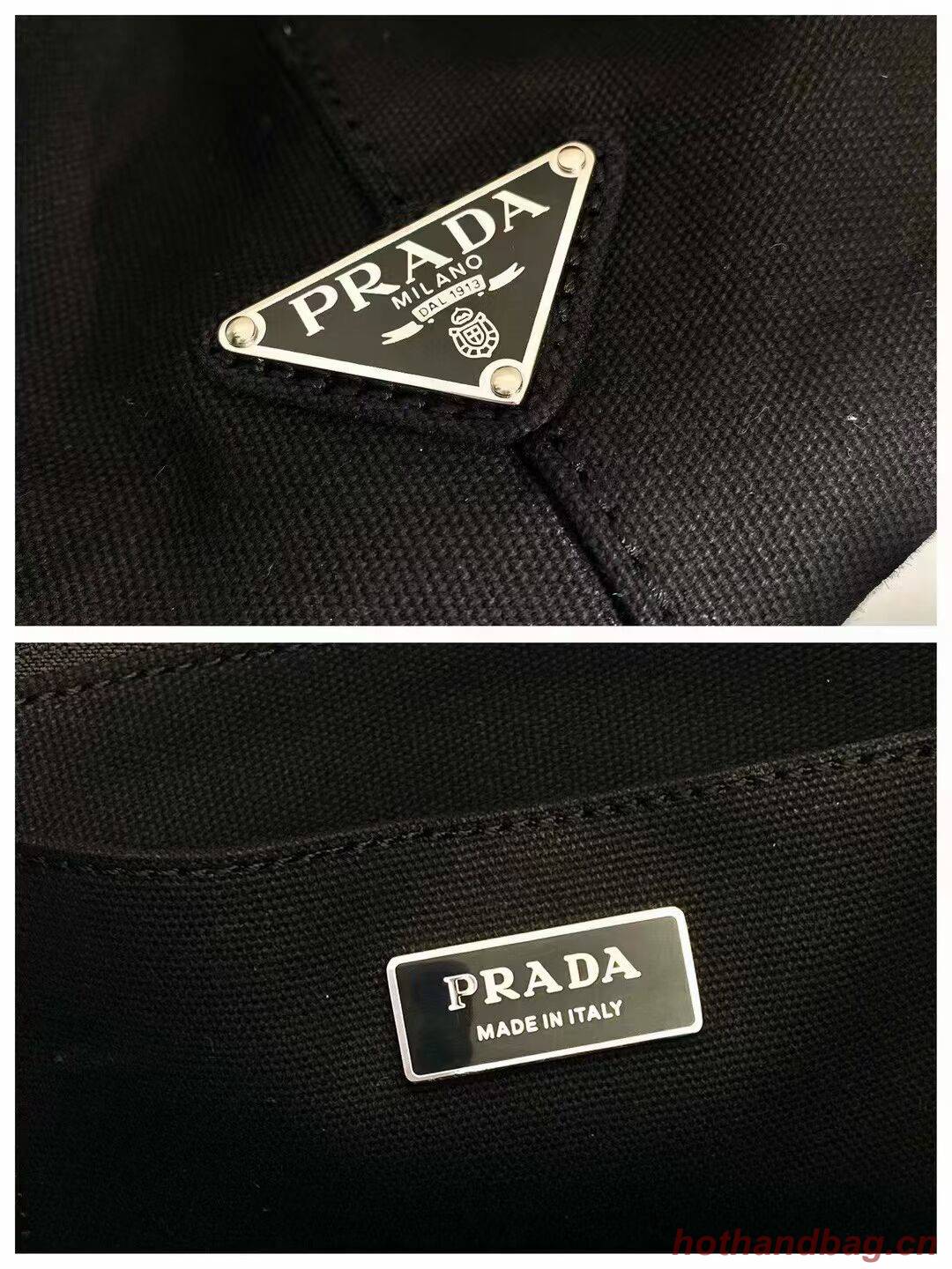 Prada cloth tote bag 1BA499 black Prada cloth tote bag 1BA499 black