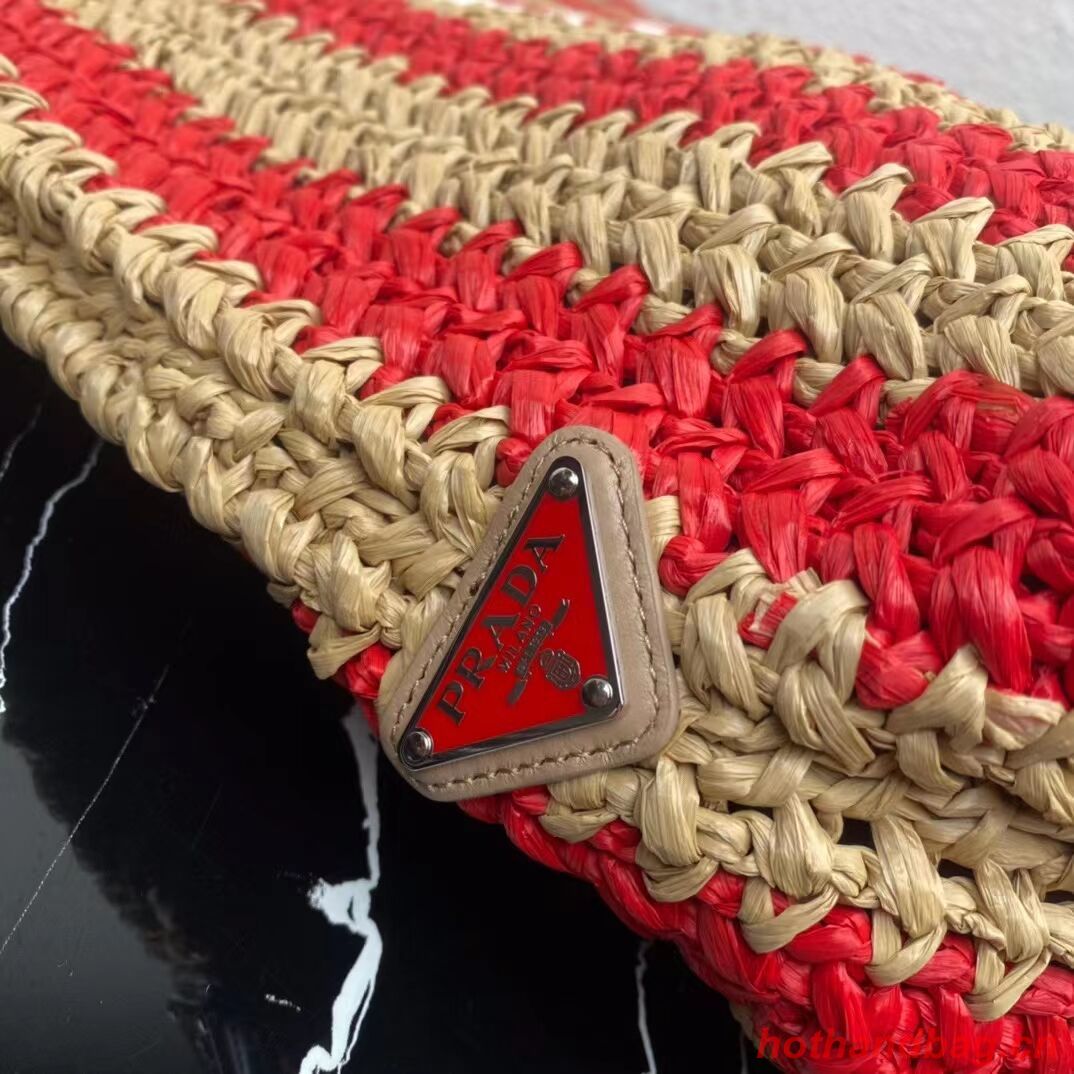 Prada Raffia tote bag 1NE229 red Prada Raffia tote bag 1NE229 red