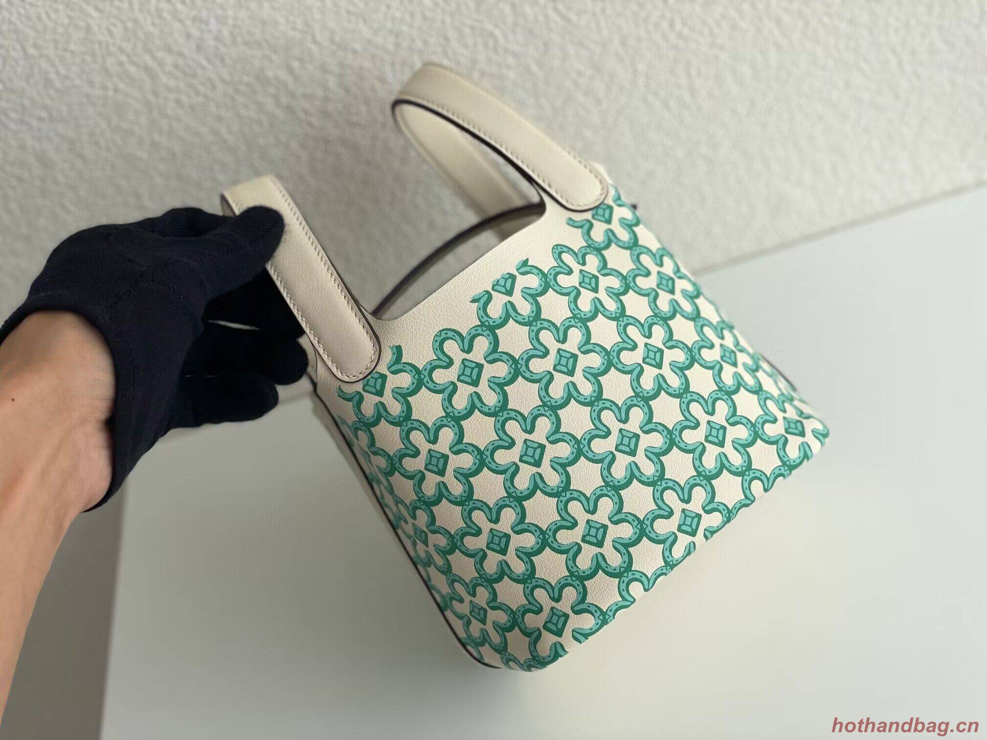 Hermes Mini Picotin 14 Lock Bags Original Swift Leather PL5302 Flower Green Hermes Mini Picotin 14 Lock Bags Original Swift Leather PL5302 Flower Green