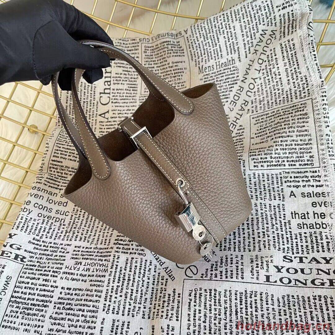 Hermes Mini Picotin 14 Lock Bags Original Togo Leather PL5302 Dark Gray Hermes Mini Picotin 14 Lock Bags Original Togo Leather PL5302 Dark Gray