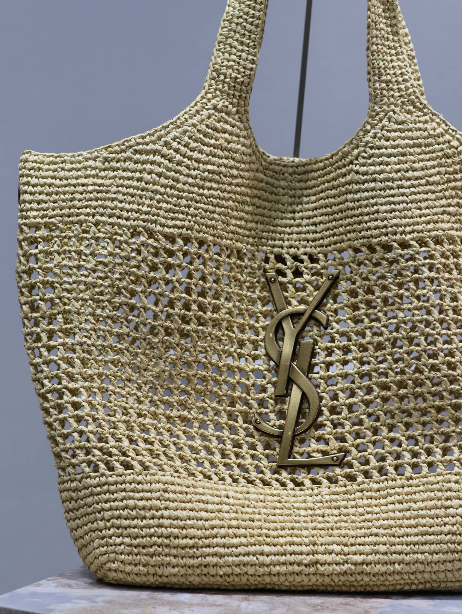 Yves Saint Laurent ICARE IN RAFFIA 698651 Apricot Yves Saint Laurent ICARE IN RAFFIA 698651 Apricot