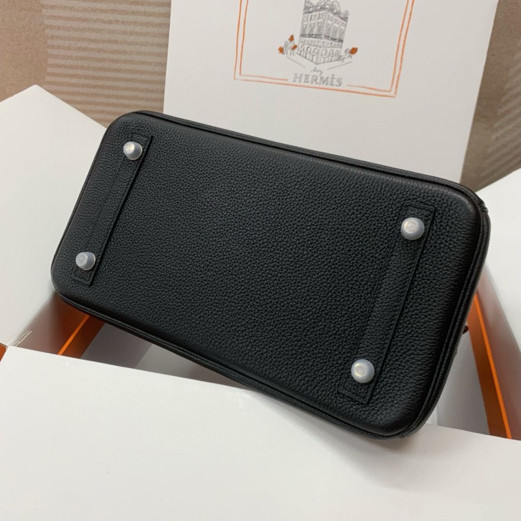 Hermes Original Togo Leather 30CM HB30O Black&Silver Hardware Hermes Original Togo Leather 30CM HB30O Black&Silver Hardware