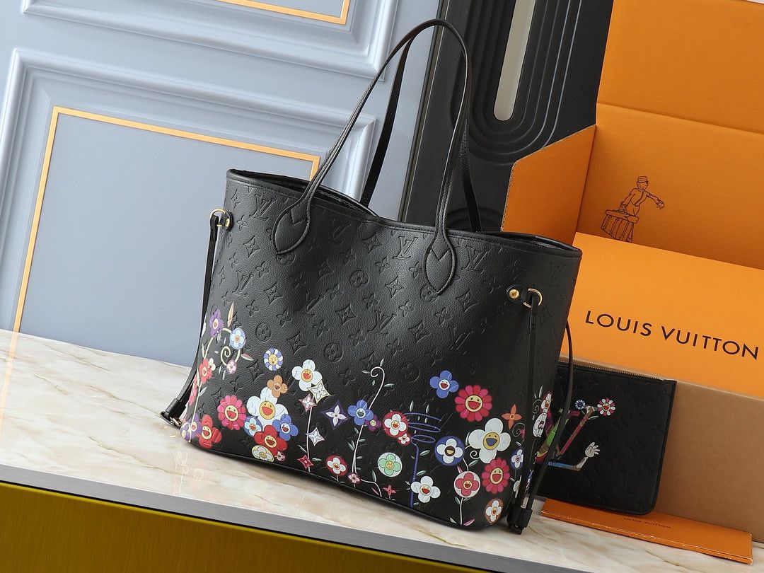 Louis Vuitton LV x TM Neverfull MM M13675 Black Louis Vuitton LV x TM Neverfull MM M13675 Black