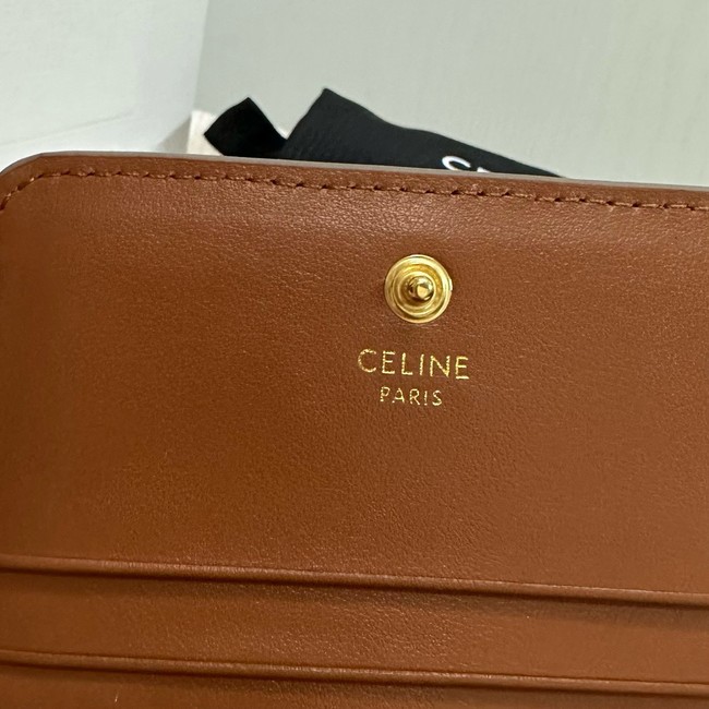 Celine TRIOMPHE COMPACT WALLETIN TRIOMPHE CANVAS 10K623 Off-white