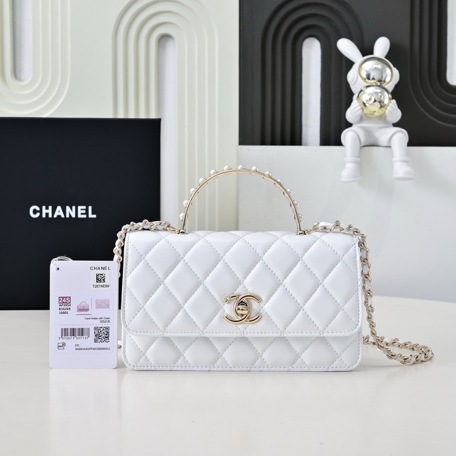 Chanel CLUTCH WITH CHAIN AB4293 white