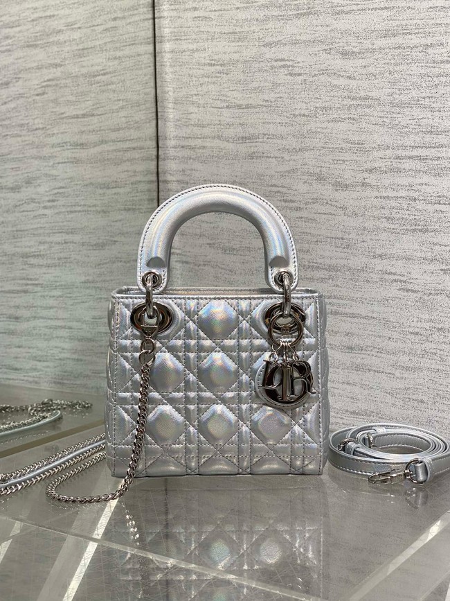 Mini Lady Dior My ABCDior Bag Cannage Lambskin M0505O Silver