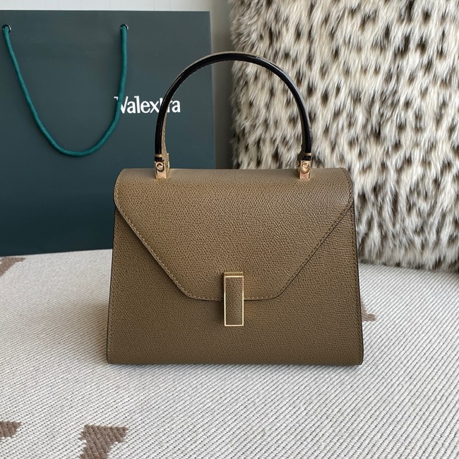 Valextra Iside Top Handle Mini Bag 00360 DARK BROWN