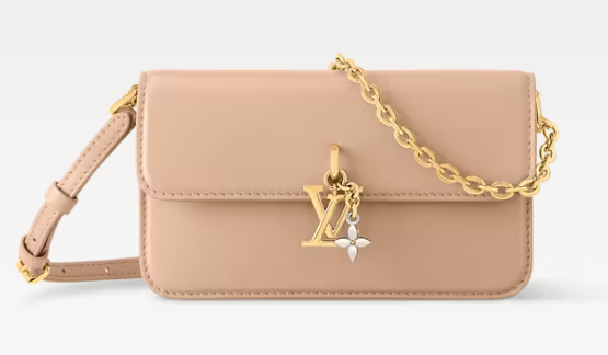 Louis Vuitton NEW Wallet On Chain LV Bloom M14581 Macchiato Cream