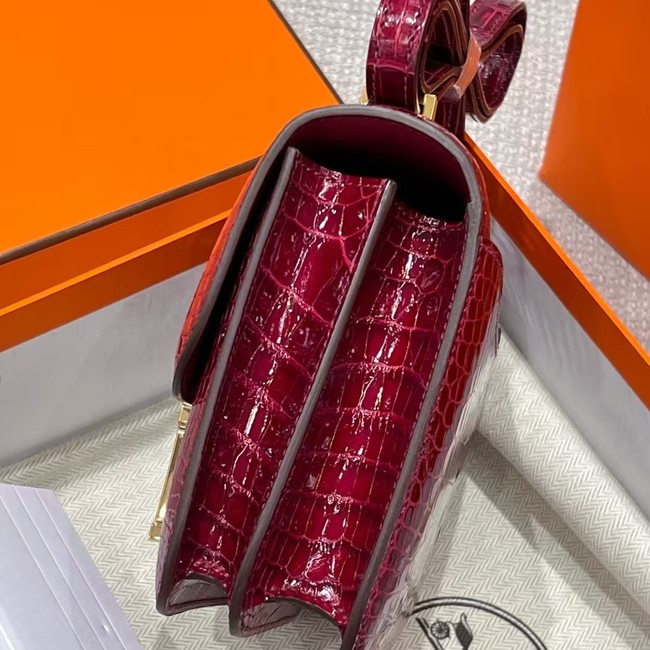 Hermes Constance Bag Nile crocodile leather 2701 burgundy