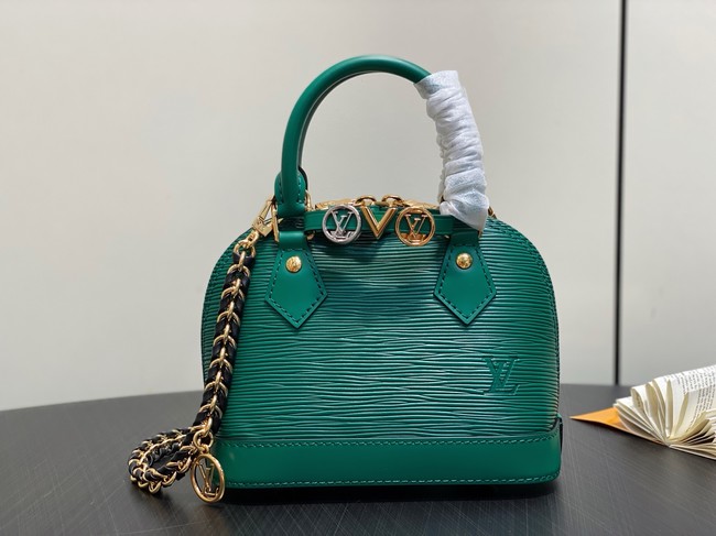 Louis Vuitton Alma Mini LV&I CUSTOMIZABLE K00015 green