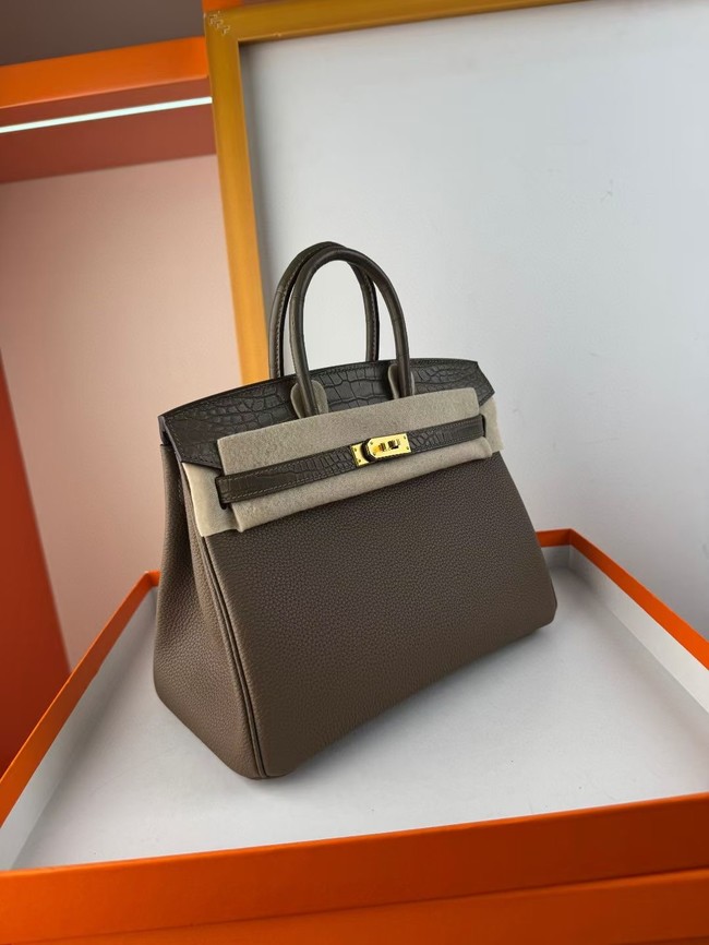 Hermes Birkin Bag Leather Nile crocodile&togo HBK2530-2