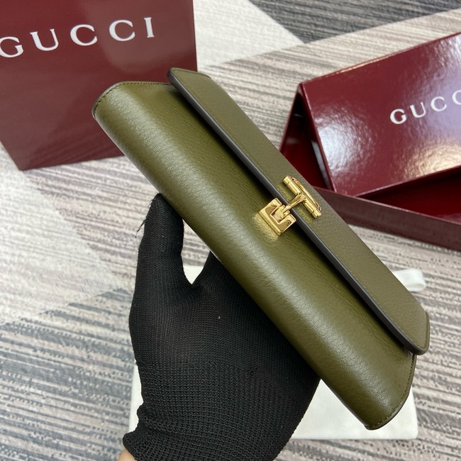 Gucci Softbit continental wallet 828147 dark green