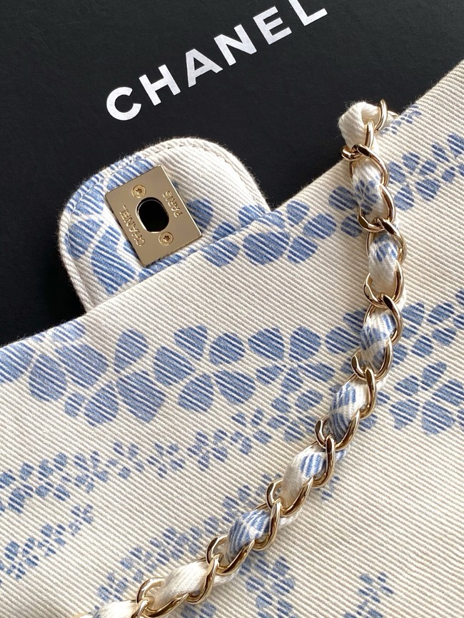 Chanel Flap Bag AS5454 Light blue & White