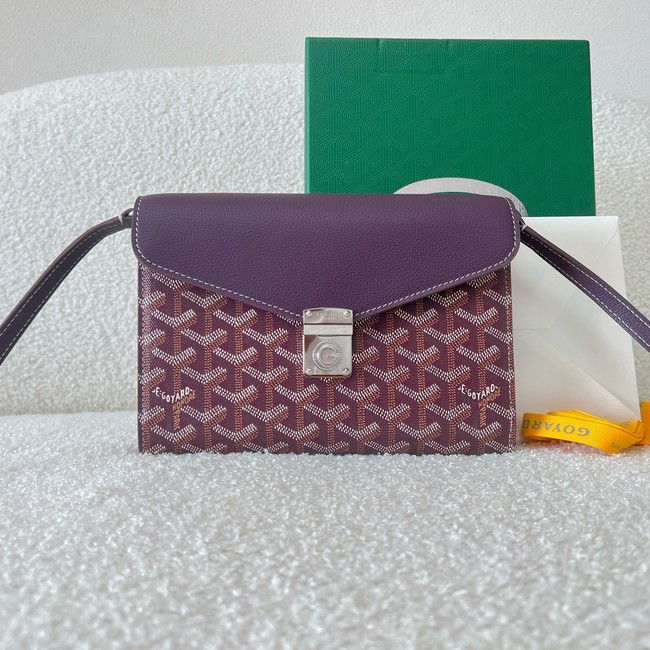 Goyard Calfskin Leather Shoulder Bag 55698 Purple