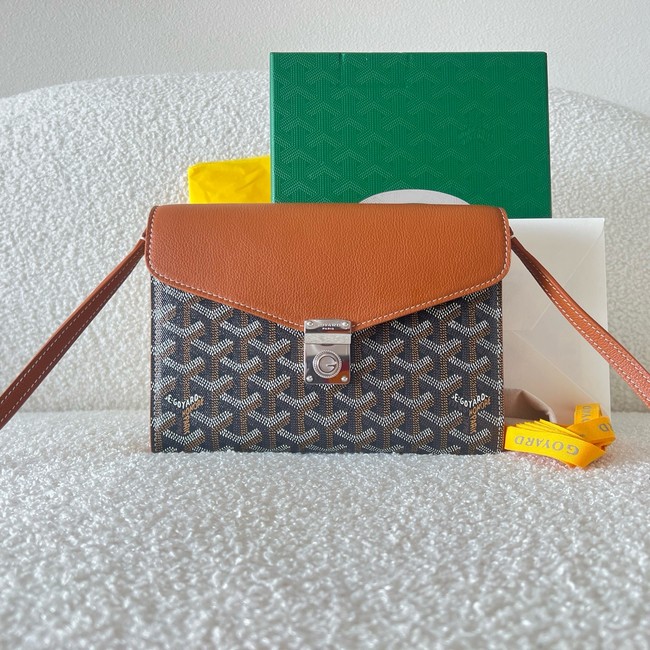 Goyard Calfskin Leather Shoulder Bag 55698 brown