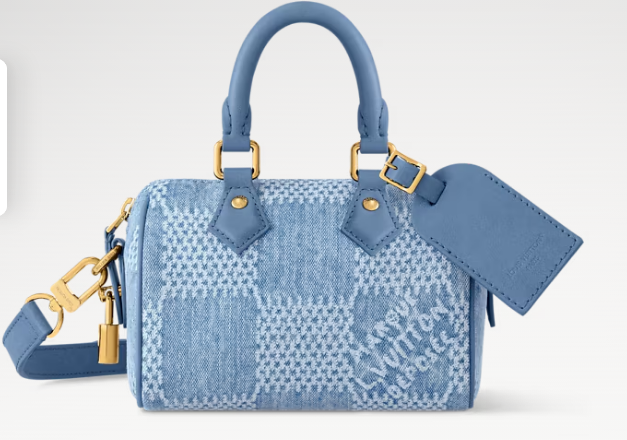 Louis Vuitton Speedy 18 Bandouliere N00208 Denim Blue