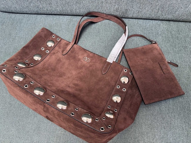 VALENTINO VLOGO velvet Shoulder Bag 3177 brown