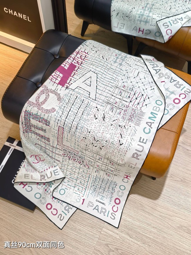 Chanel Square Scarf Silk Jacquard XT289