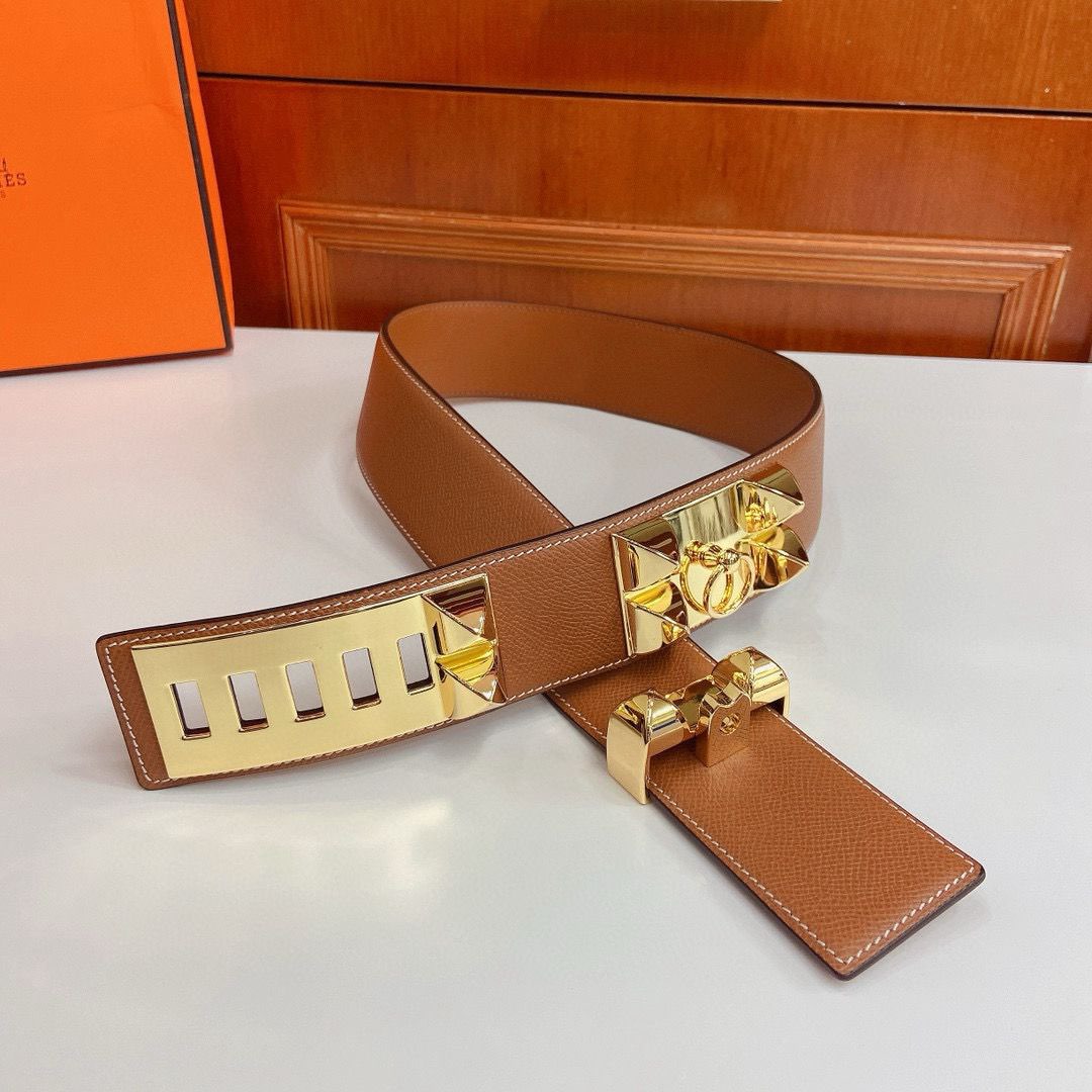Hermes Epsom calfskin leather belt 66055 brown