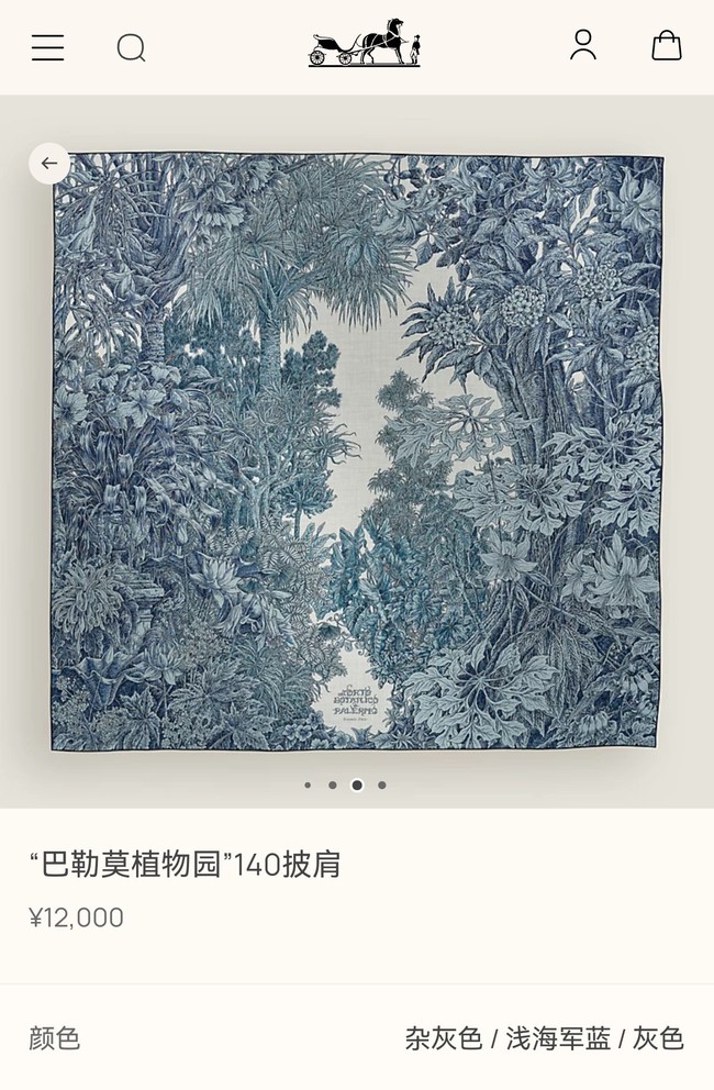 Hermes Shawl Cashmere and Silk Jacquard KY087