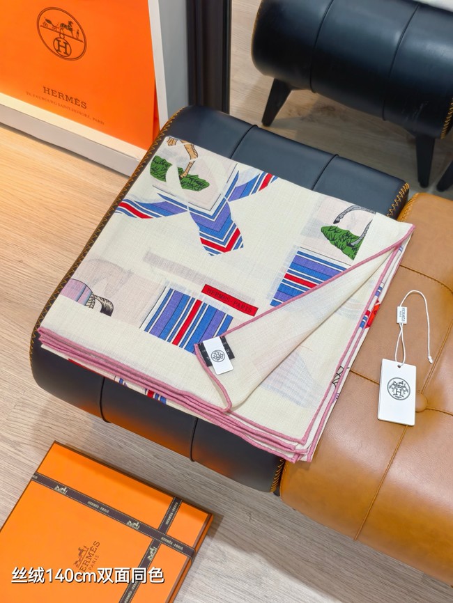 Hermes Shawl Cashmere and Silk Jacquard KY109