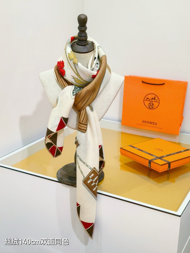 Hermes Shawl Cashmere and Silk Jacquard KY112