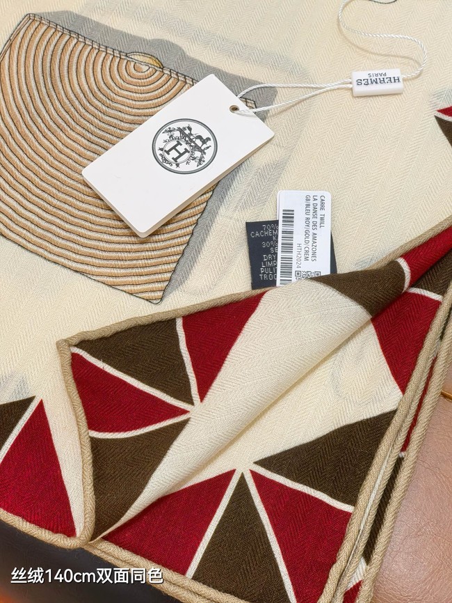 Hermes Shawl Cashmere and Silk Jacquard KY112