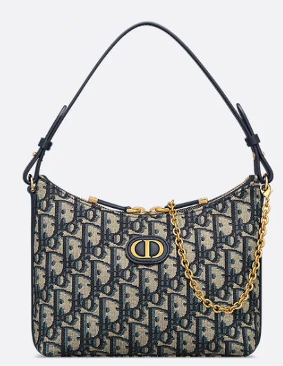 30 Montaigne Diorling Mini Bag with Chain Dior Oblique Jacquard S4309U Blue