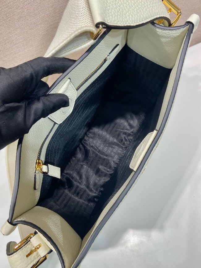 Prada Leather bag with shoulder strap 1BC073 Cream