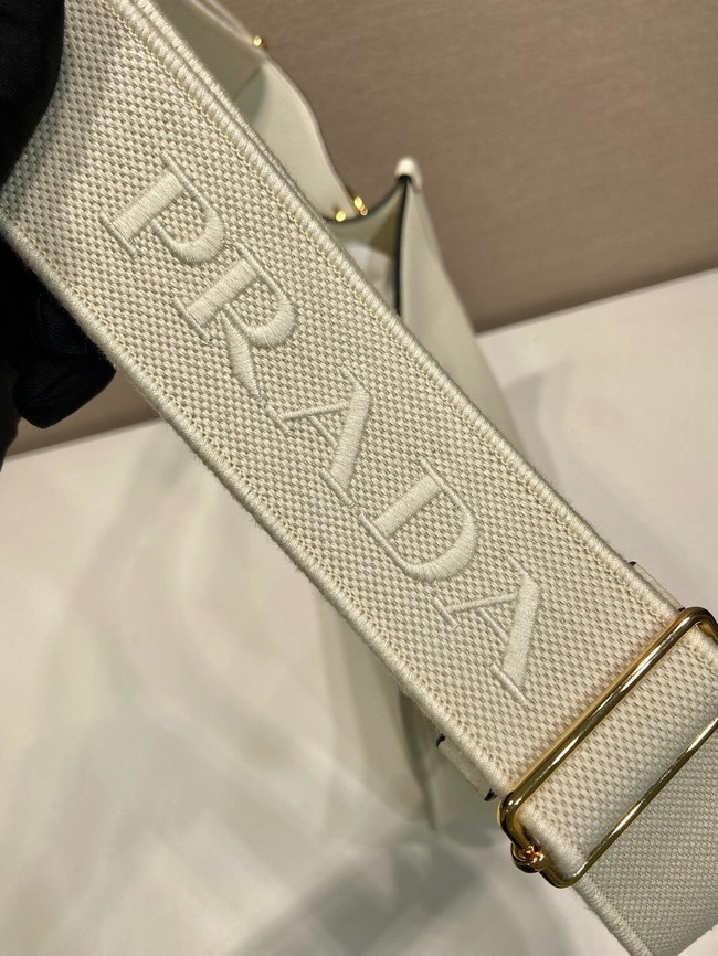 Prada Leather bag with shoulder strap 1BC073 Cream
