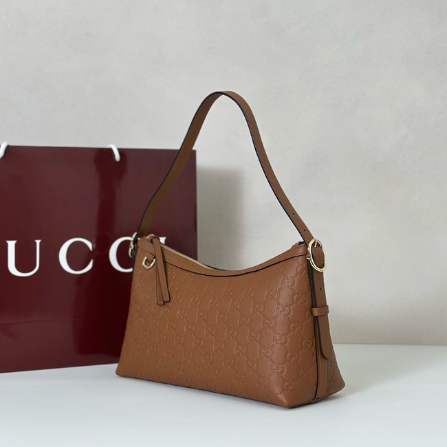 Gucci GG Emblem medium shoulder bag 847449 brown