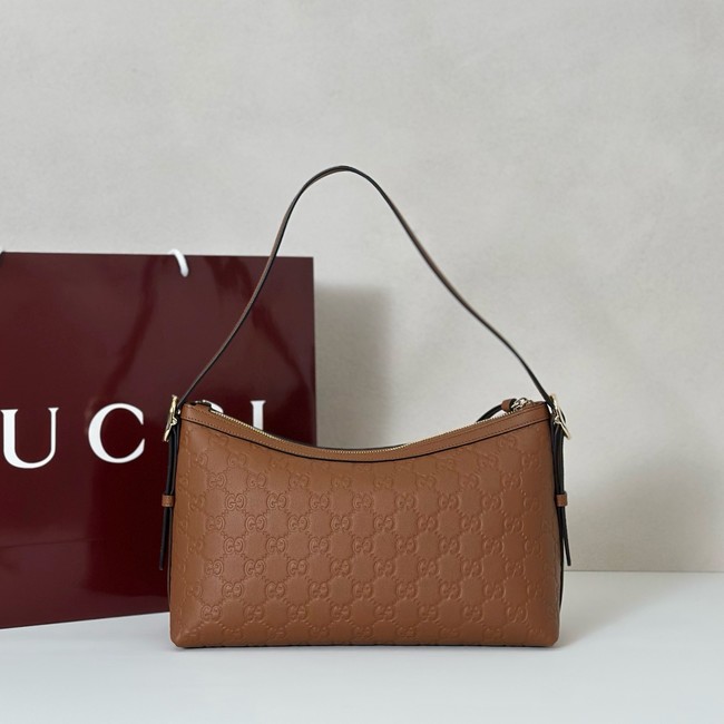 Gucci GG Emblem medium shoulder bag 847449 brown
