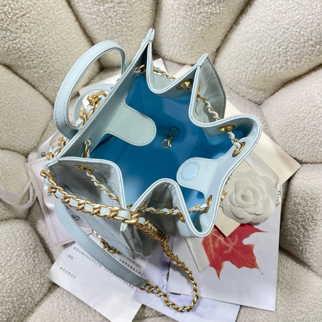 CHANEL 25 Medium Backpack AS5600 light blue