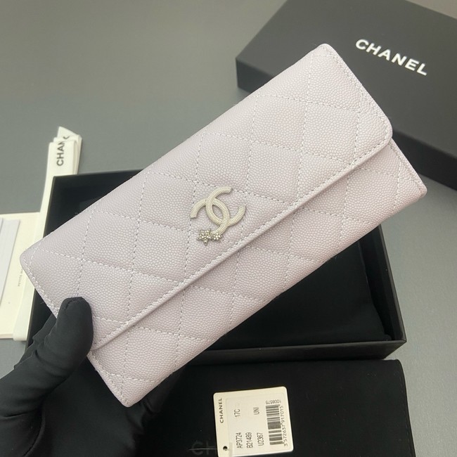 Chanel Long Flap Wallet AP3724 light gray