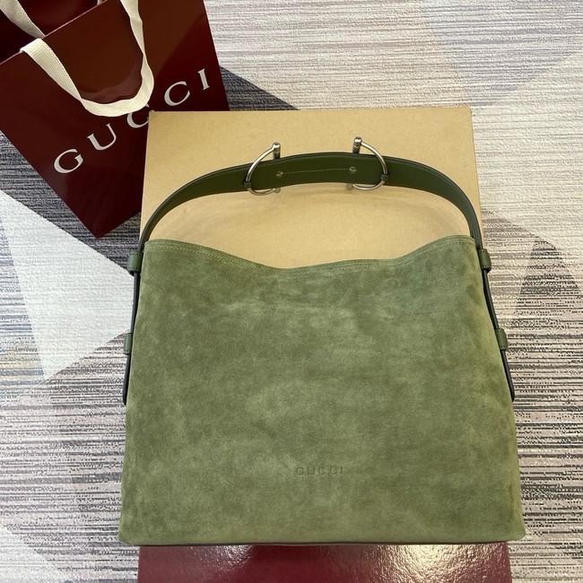 Gucci Beatrix medium tote bag suede 850926 green