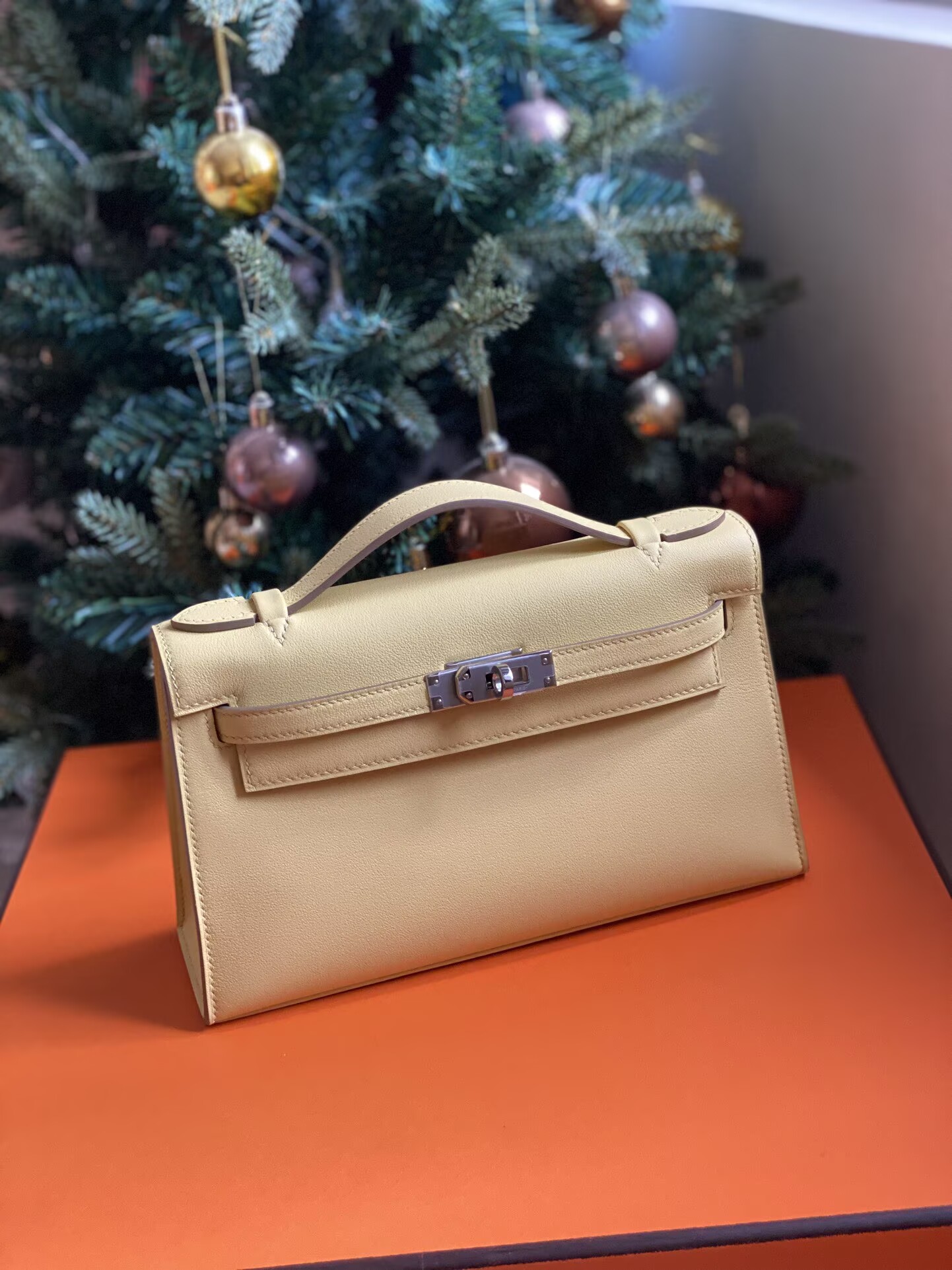 Hermes Original Swift Leather Mini Kelly K22CM H23560 Light yellow