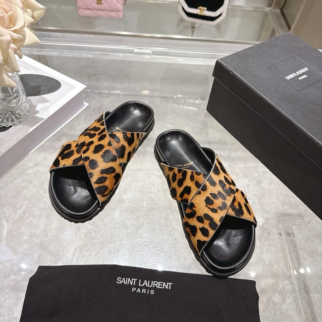 Saint Laurent NICHOLS slides in pony hair leather 08140-1