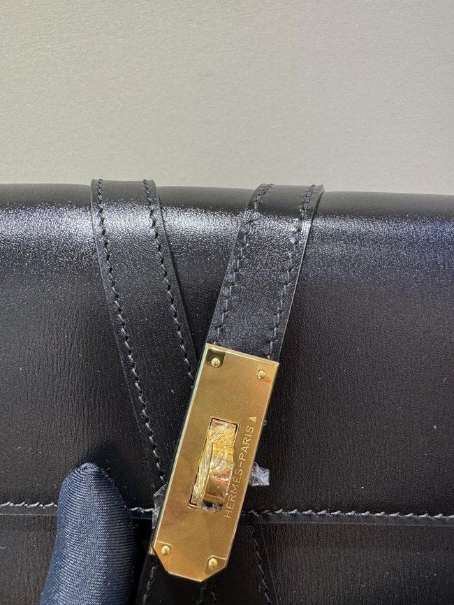 Hermes swift Leather Clutch 37568 black Hermes swift Leather Clutch 37568 black