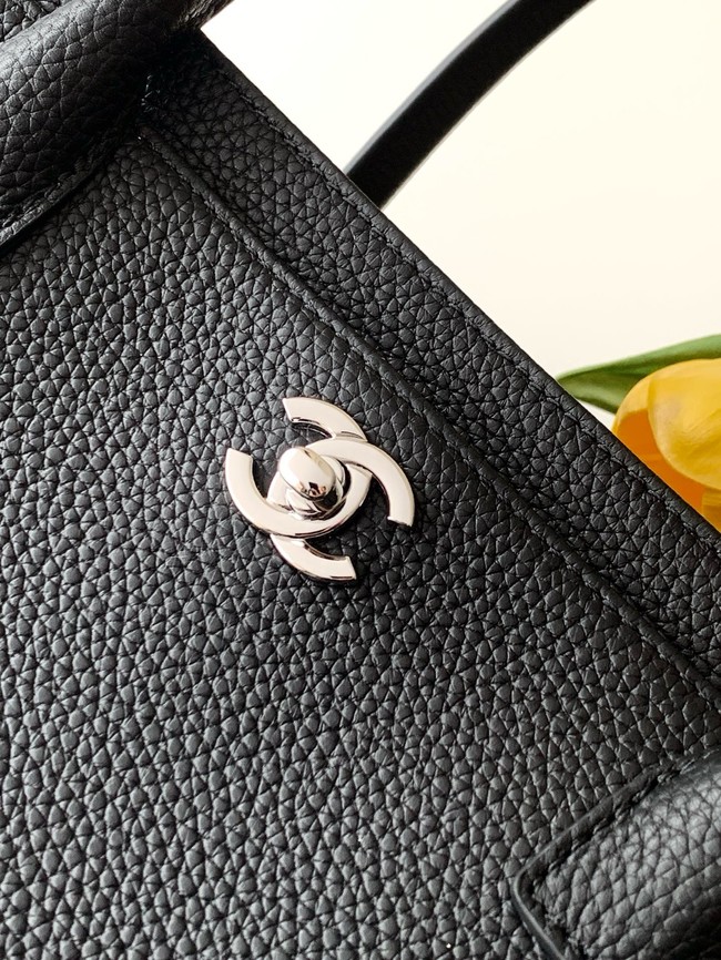 CHANEL Medium Tote Bag AS2156 black&Silver-Tone Metal