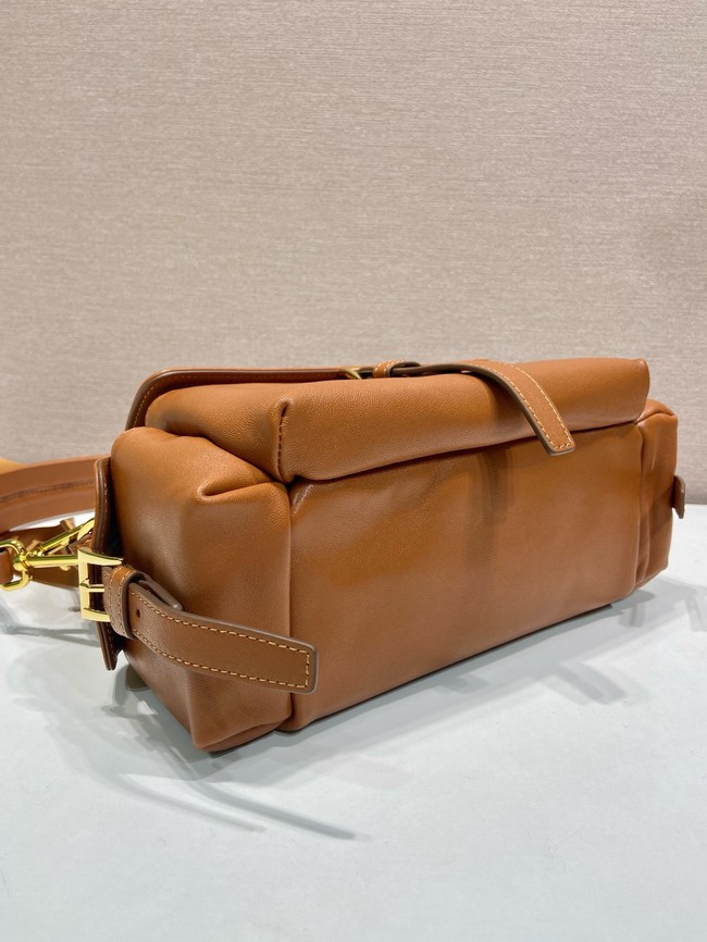 Prada Route medium leather tote bag 1BD394 camel