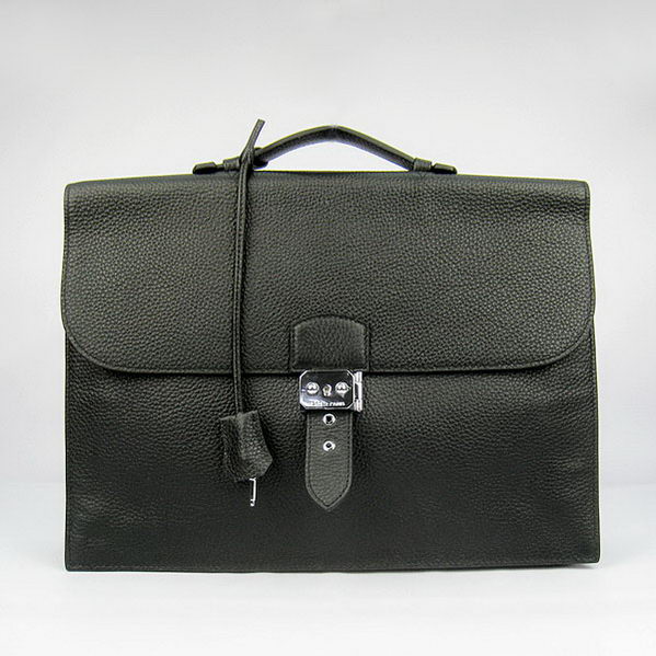 Hermes Sac Depeche 38cm Briefcase Clemence Black Hermes Sac Depeche 38cm Briefcase Clemence Black