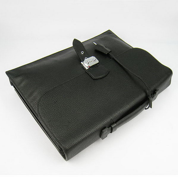 Hermes Sac Depeche 38cm Briefcase Clemence Black Hermes Sac Depeche 38cm Briefcase Clemence Black
