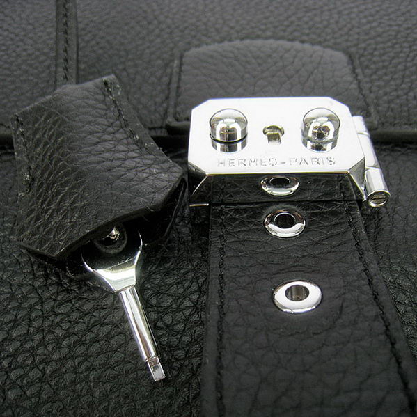 Hermes Sac Depeche 38cm Briefcase Clemence Black Hermes Sac Depeche 38cm Briefcase Clemence Black