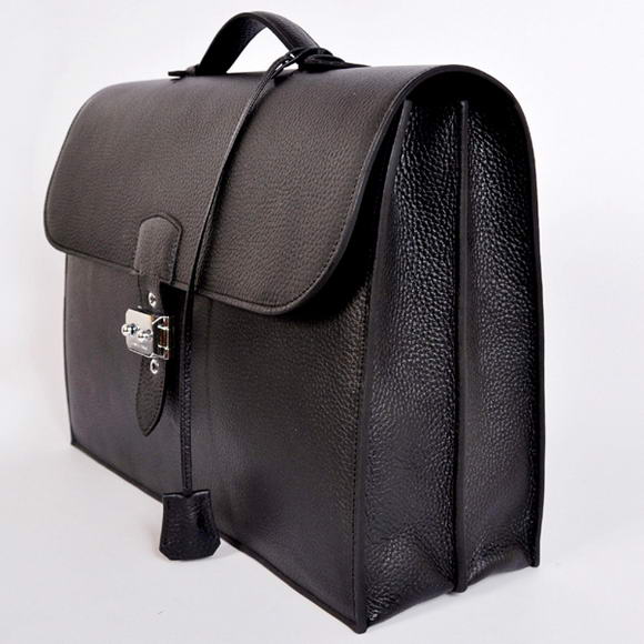 Hermes Sac Depeche 38cm Briefcase Clemence Black Hermes Sac Depeche 38cm Briefcase Clemence Black