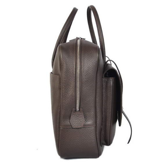 Hermes Steve 38CM Travel Bag Clemence Leather Brown Hermes Steve 38CM Travel Bag Clemence Leather Brown