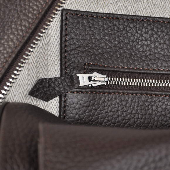 Hermes Steve 38CM Travel Bag Clemence Leather Brown Hermes Steve 38CM Travel Bag Clemence Leather Brown