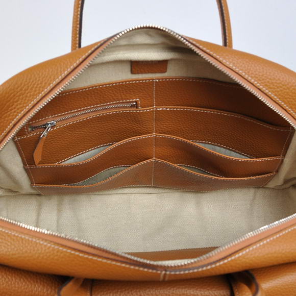 Hermes Steve 38CM Travel Bag Clemence Leather Camel Hermes Steve 38CM Travel Bag Clemence Leather Camel