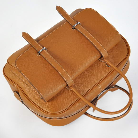 Hermes Steve 38CM Travel Bag Clemence Leather Camel Hermes Steve 38CM Travel Bag Clemence Leather Camel